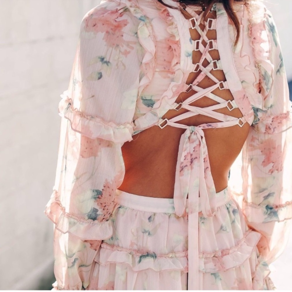 Vici Peach Floral Mini Dress - Picture 8 of 13